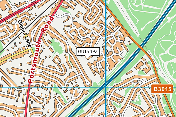 GU15 1PZ map - OS VectorMap District (Ordnance Survey) GU15 1PZ map - OS VectorMap District (Ordnance Survey)