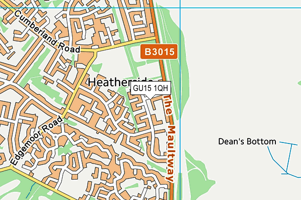 GU15 1QH map - OS VectorMap District (Ordnance Survey) GU15 1QH map - OS VectorMap District (Ordnance Survey)