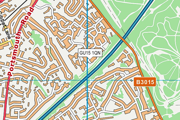 GU15 1QN map - OS VectorMap District (Ordnance Survey) GU15 1QN map - OS VectorMap District (Ordnance Survey)