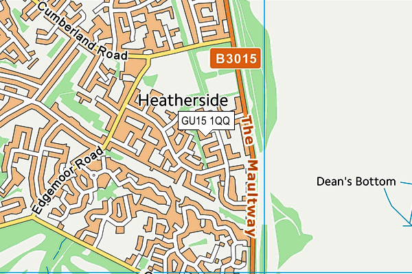 GU15 1QQ map - OS VectorMap District (Ordnance Survey) GU15 1QQ map - OS VectorMap District (Ordnance Survey)
