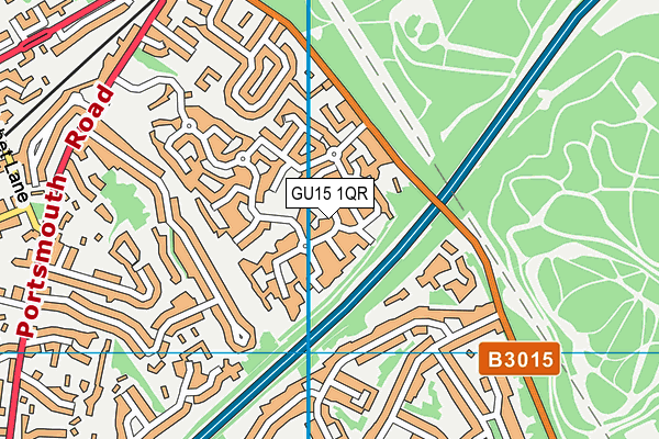GU15 1QR map - OS VectorMap District (Ordnance Survey) GU15 1QR map - OS VectorMap District (Ordnance Survey)