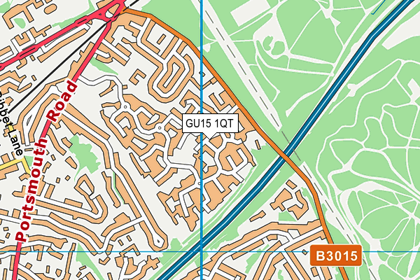 GU15 1QT map - OS VectorMap District (Ordnance Survey) GU15 1QT map - OS VectorMap District (Ordnance Survey)