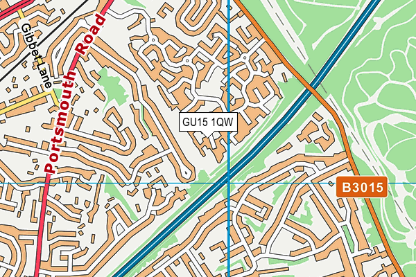 GU15 1QW map - OS VectorMap District (Ordnance Survey) GU15 1QW map - OS VectorMap District (Ordnance Survey)