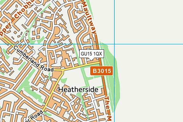GU15 1QX map - OS VectorMap District (Ordnance Survey) GU15 1QX map - OS VectorMap District (Ordnance Survey)