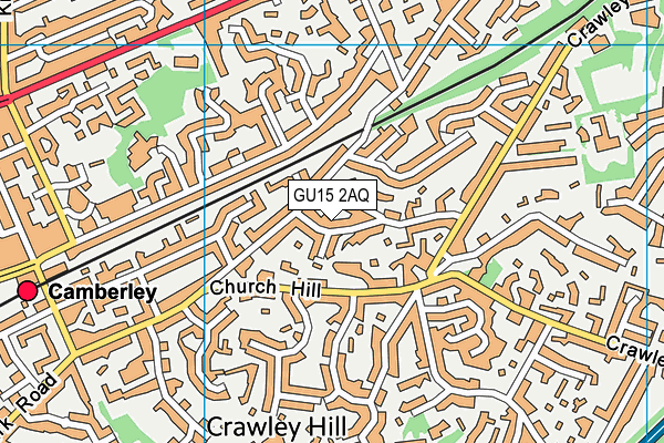 GU15 2AQ map - OS VectorMap District (Ordnance Survey) GU15 2AQ map - OS VectorMap District (Ordnance Survey)