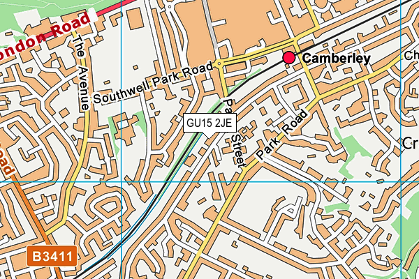 GU15 2JE map - OS VectorMap District (Ordnance Survey) GU15 2JE map - OS VectorMap District (Ordnance Survey)