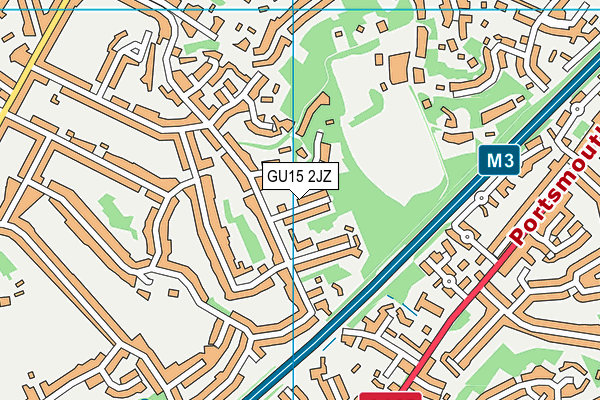 GU15 2JZ map - OS VectorMap District (Ordnance Survey) GU15 2JZ map - OS VectorMap District (Ordnance Survey)
