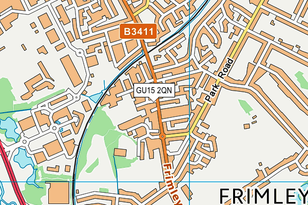 GU15 2QN map - OS VectorMap District (Ordnance Survey) GU15 2QN map - OS VectorMap District (Ordnance Survey)