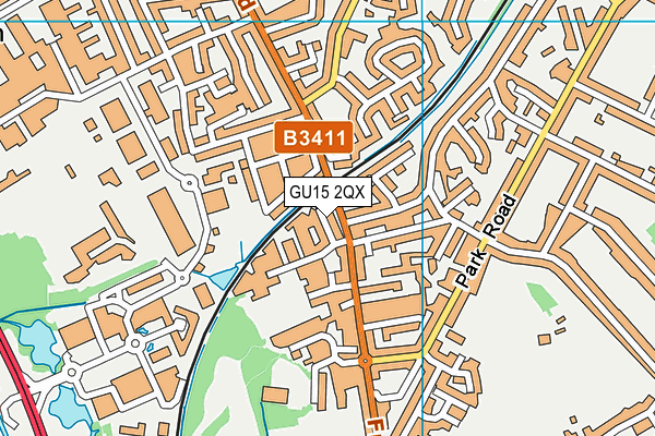 GU15 2QX map - OS VectorMap District (Ordnance Survey) GU15 2QX map - OS VectorMap District (Ordnance Survey)