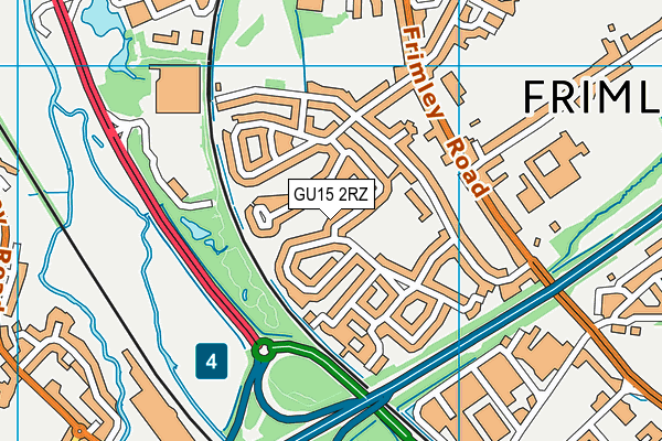 GU15 2RZ map - OS VectorMap District (Ordnance Survey) GU15 2RZ map - OS VectorMap District (Ordnance Survey)