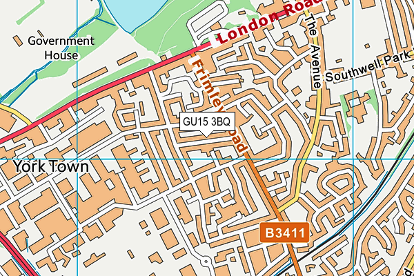 GU15 3BQ map - OS VectorMap District (Ordnance Survey) GU15 3BQ map - OS VectorMap District (Ordnance Survey)
