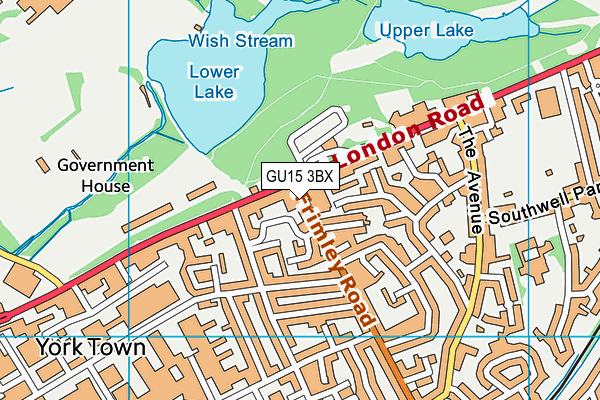 GU15 3BX map - OS VectorMap District (Ordnance Survey) GU15 3BX map - OS VectorMap District (Ordnance Survey)