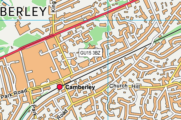 GU15 3BZ map - OS VectorMap District (Ordnance Survey) GU15 3BZ map - OS VectorMap District (Ordnance Survey)