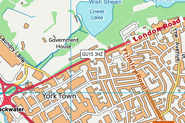GU15 3HZ map - OS VectorMap District (Ordnance Survey) GU15 3HZ map - OS VectorMap District (Ordnance Survey)