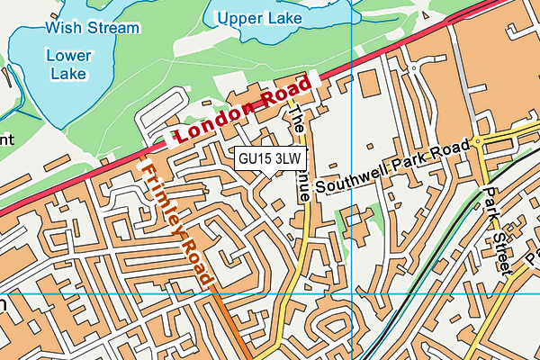 GU15 3LW map - OS VectorMap District (Ordnance Survey) GU15 3LW map - OS VectorMap District (Ordnance Survey)