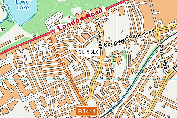 GU15 3LX map - OS VectorMap District (Ordnance Survey) GU15 3LX map - OS VectorMap District (Ordnance Survey)