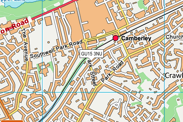 GU15 3NU map - OS VectorMap District (Ordnance Survey)