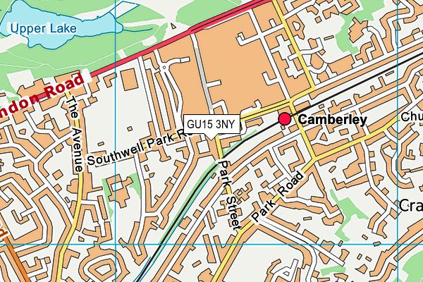 GU15 3NY map - OS VectorMap District (Ordnance Survey)