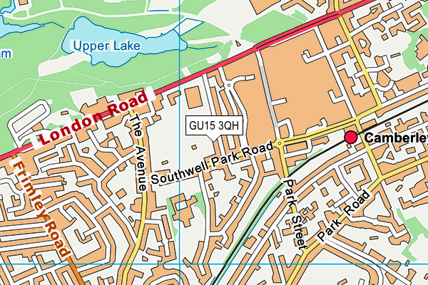 GU15 3QH map - OS VectorMap District (Ordnance Survey)