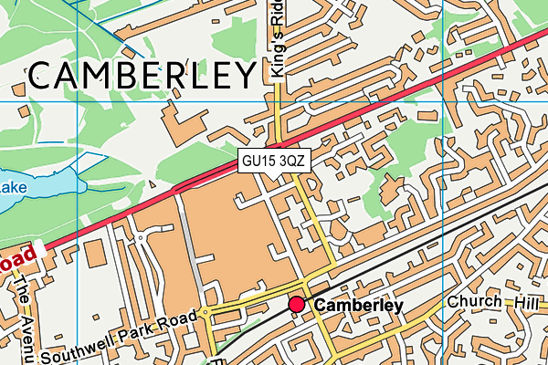 GU15 3QZ map - OS VectorMap District (Ordnance Survey) GU15 3QZ map - OS VectorMap District (Ordnance Survey)