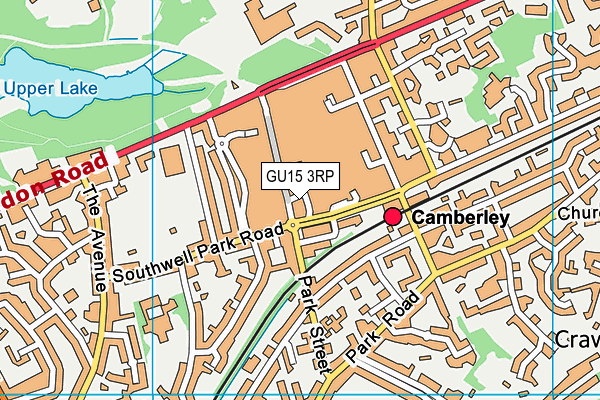 GU15 3RP map - OS VectorMap District (Ordnance Survey)
