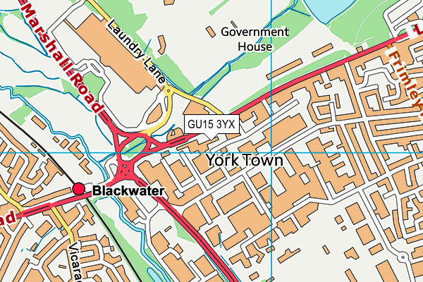 GU15 3YX map - OS VectorMap District (Ordnance Survey) GU15 3YX map - OS VectorMap District (Ordnance Survey)