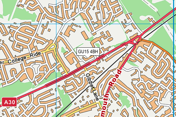 GU15 4BH map - OS VectorMap District (Ordnance Survey) GU15 4BH map - OS VectorMap District (Ordnance Survey)