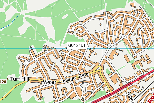 GU15 4DT map - OS VectorMap District (Ordnance Survey) GU15 4DT map - OS VectorMap District (Ordnance Survey)