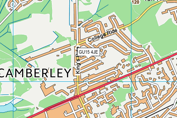 GU15 4JE map - OS VectorMap District (Ordnance Survey) GU15 4JE map - OS VectorMap District (Ordnance Survey)