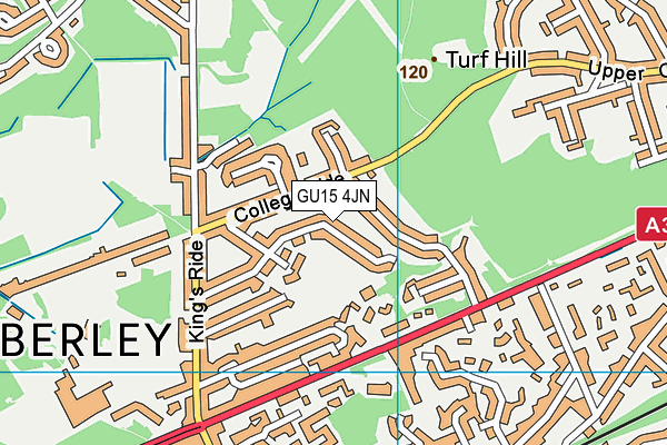 GU15 4JN map - OS VectorMap District (Ordnance Survey) GU15 4JN map - OS VectorMap District (Ordnance Survey)