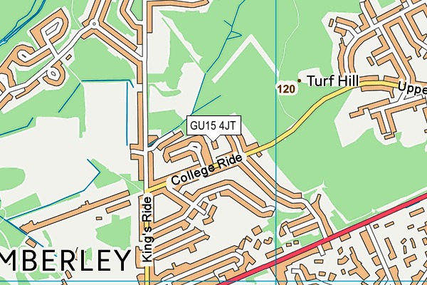 GU15 4JT map - OS VectorMap District (Ordnance Survey) GU15 4JT map - OS VectorMap District (Ordnance Survey)