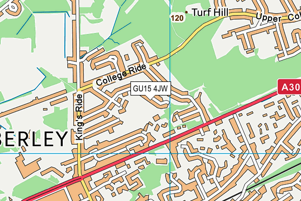 GU15 4JW map - OS VectorMap District (Ordnance Survey) GU15 4JW map - OS VectorMap District (Ordnance Survey)