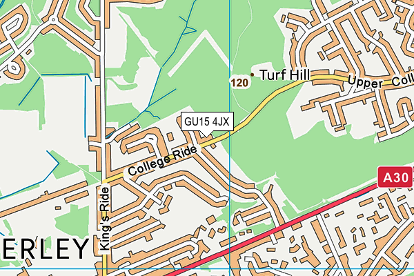 GU15 4JX map - OS VectorMap District (Ordnance Survey) GU15 4JX map - OS VectorMap District (Ordnance Survey)