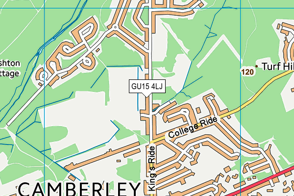 GU15 4LJ map - OS VectorMap District (Ordnance Survey) GU15 4LJ map - OS VectorMap District (Ordnance Survey)