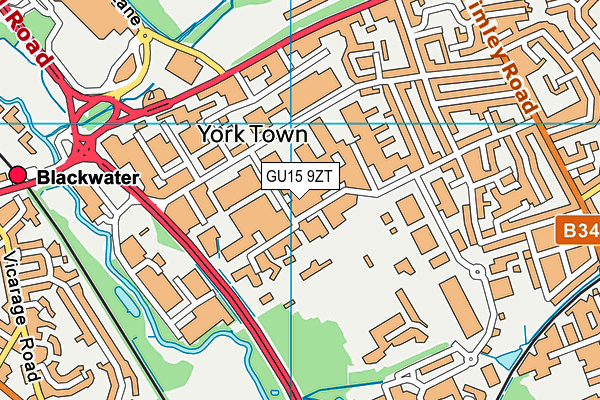 GU15 9ZT map - OS VectorMap District (Ordnance Survey) GU15 9ZT map - OS VectorMap District (Ordnance Survey)
