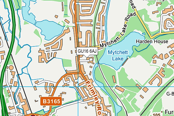 GU16 6AJ map - OS VectorMap District (Ordnance Survey) GU16 6AJ map - OS VectorMap District (Ordnance Survey)