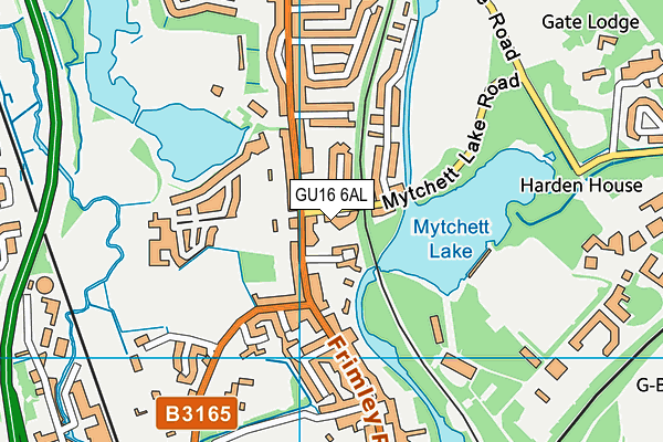 GU16 6AL map - OS VectorMap District (Ordnance Survey) GU16 6AL map - OS VectorMap District (Ordnance Survey)