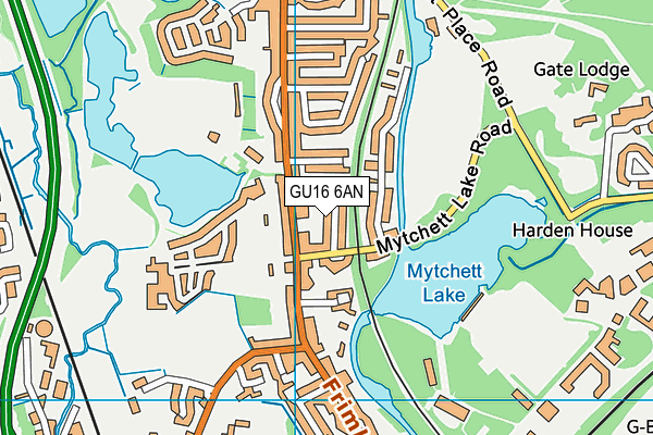 GU16 6AN map - OS VectorMap District (Ordnance Survey) GU16 6AN map - OS VectorMap District (Ordnance Survey)
