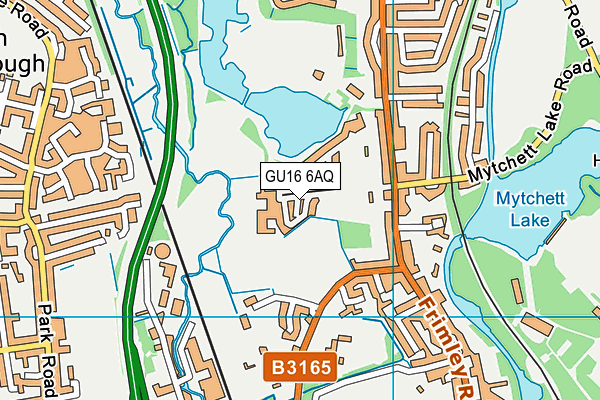 GU16 6AQ map - OS VectorMap District (Ordnance Survey) GU16 6AQ map - OS VectorMap District (Ordnance Survey)