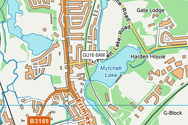 GU16 6AW map - OS VectorMap District (Ordnance Survey) GU16 6AW map - OS VectorMap District (Ordnance Survey)