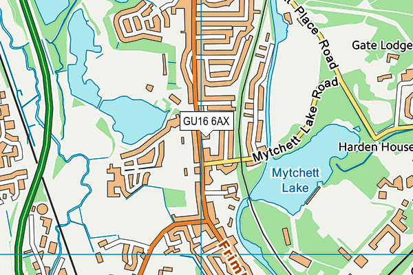 GU16 6AX map - OS VectorMap District (Ordnance Survey) GU16 6AX map - OS VectorMap District (Ordnance Survey)