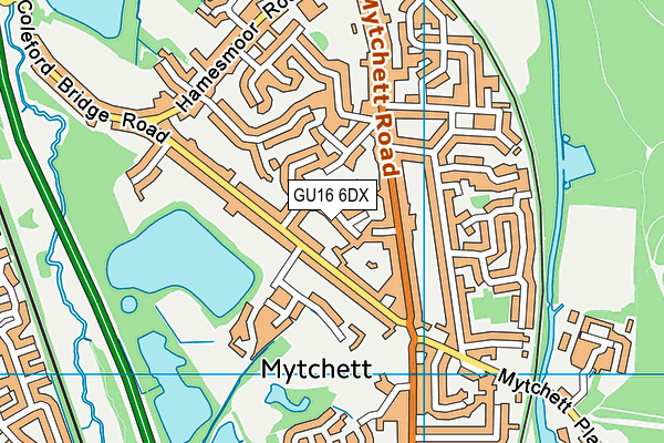 GU16 6DX map - OS VectorMap District (Ordnance Survey) GU16 6DX map - OS VectorMap District (Ordnance Survey)