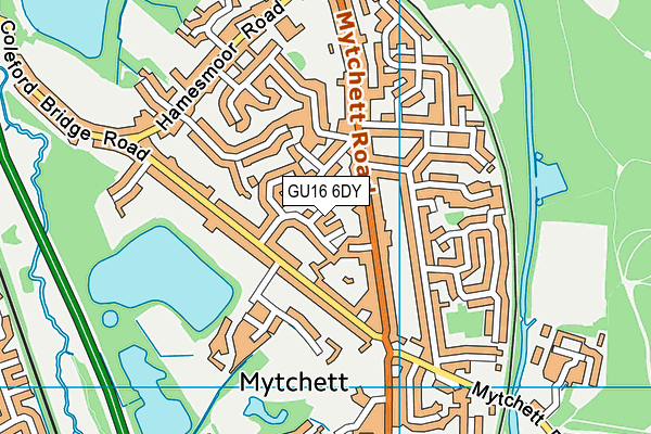 GU16 6DY map - OS VectorMap District (Ordnance Survey) GU16 6DY map - OS VectorMap District (Ordnance Survey)