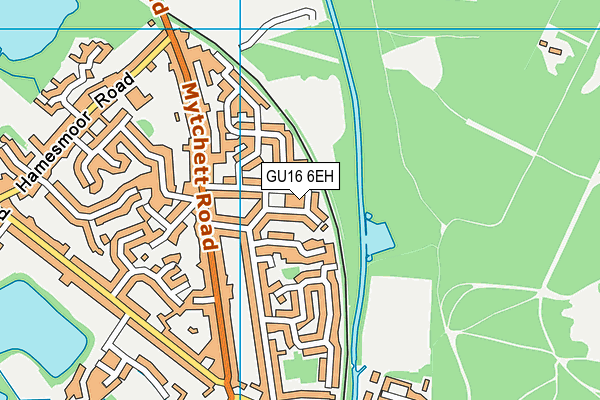 GU16 6EH map - OS VectorMap District (Ordnance Survey) GU16 6EH map - OS VectorMap District (Ordnance Survey)