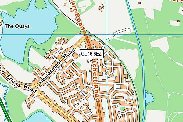 GU16 6EZ map - OS VectorMap District (Ordnance Survey) GU16 6EZ map - OS VectorMap District (Ordnance Survey)