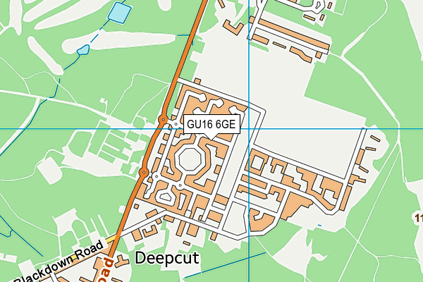 GU16 6GE map - OS VectorMap District (Ordnance Survey) GU16 6GE map - OS VectorMap District (Ordnance Survey)