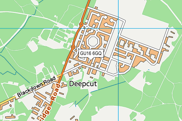 GU16 6GQ map - OS VectorMap District (Ordnance Survey)