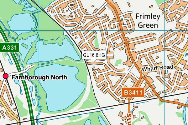 GU16 6HG map - OS VectorMap District (Ordnance Survey) GU16 6HG map - OS VectorMap District (Ordnance Survey)