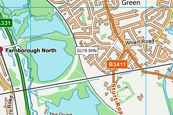GU16 6HN map - OS VectorMap District (Ordnance Survey)