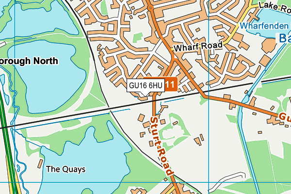 GU16 6HU map - OS VectorMap District (Ordnance Survey)